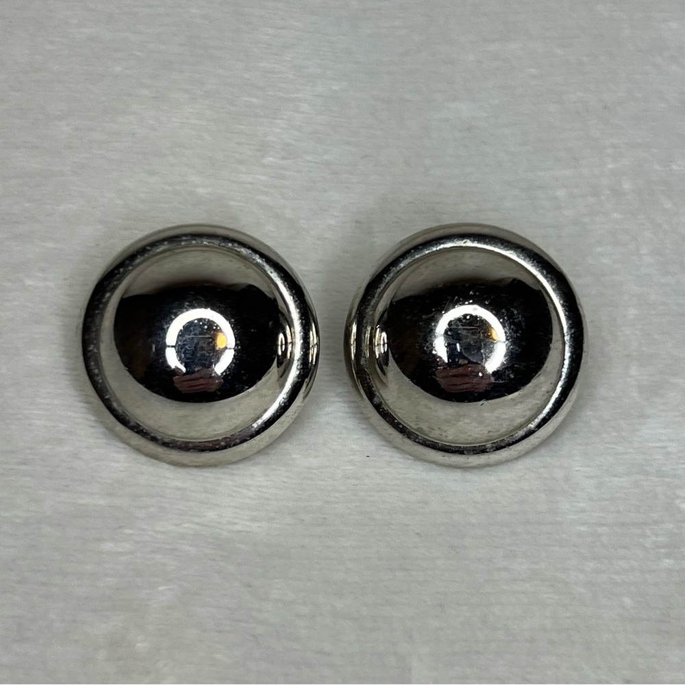 Monet Silver Tone Round Clip On Earrings